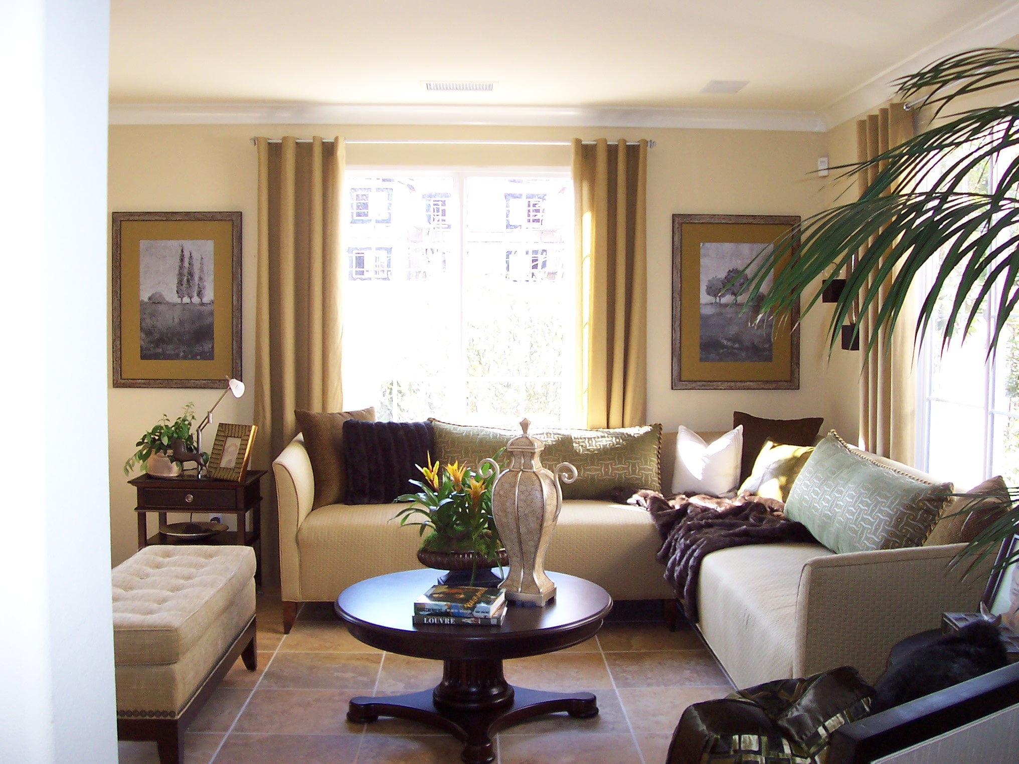 Warmly styled living room with tailored furnishings
